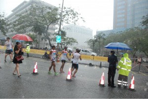 The Bulls ran in the rain in KL. 